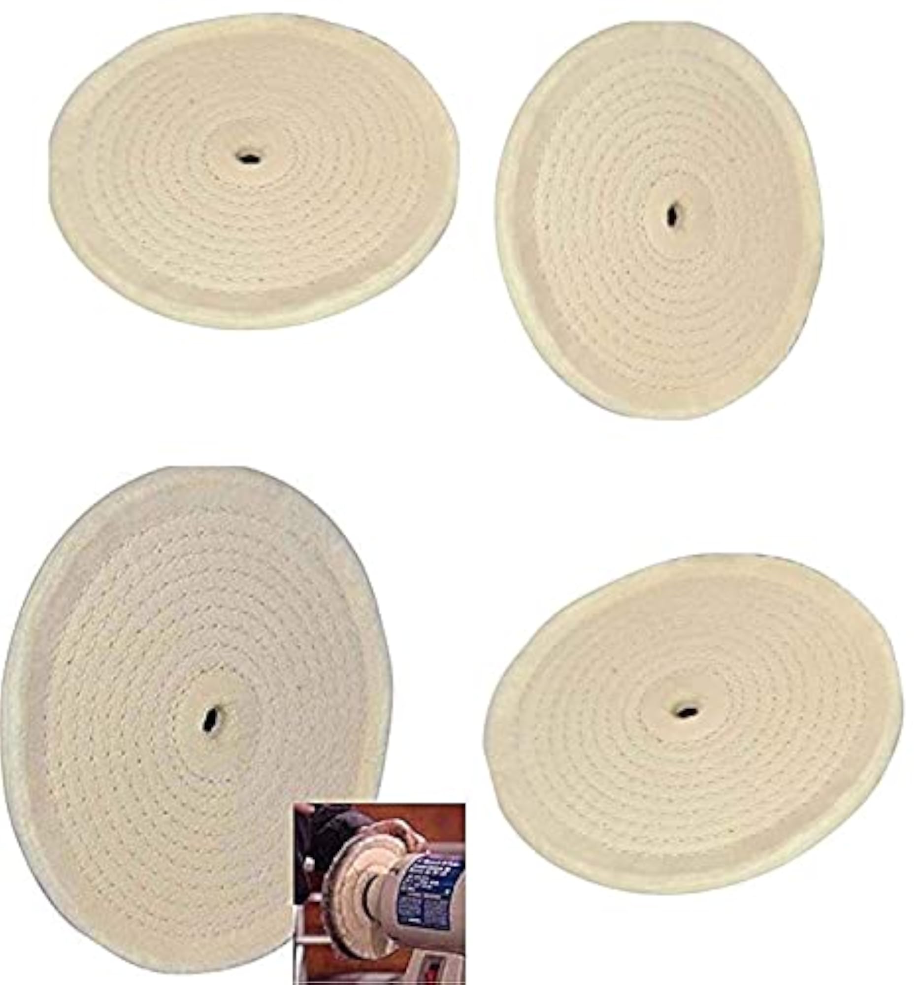3X 6 Inch Buffing Wheel with Polishing Compound for Grinder